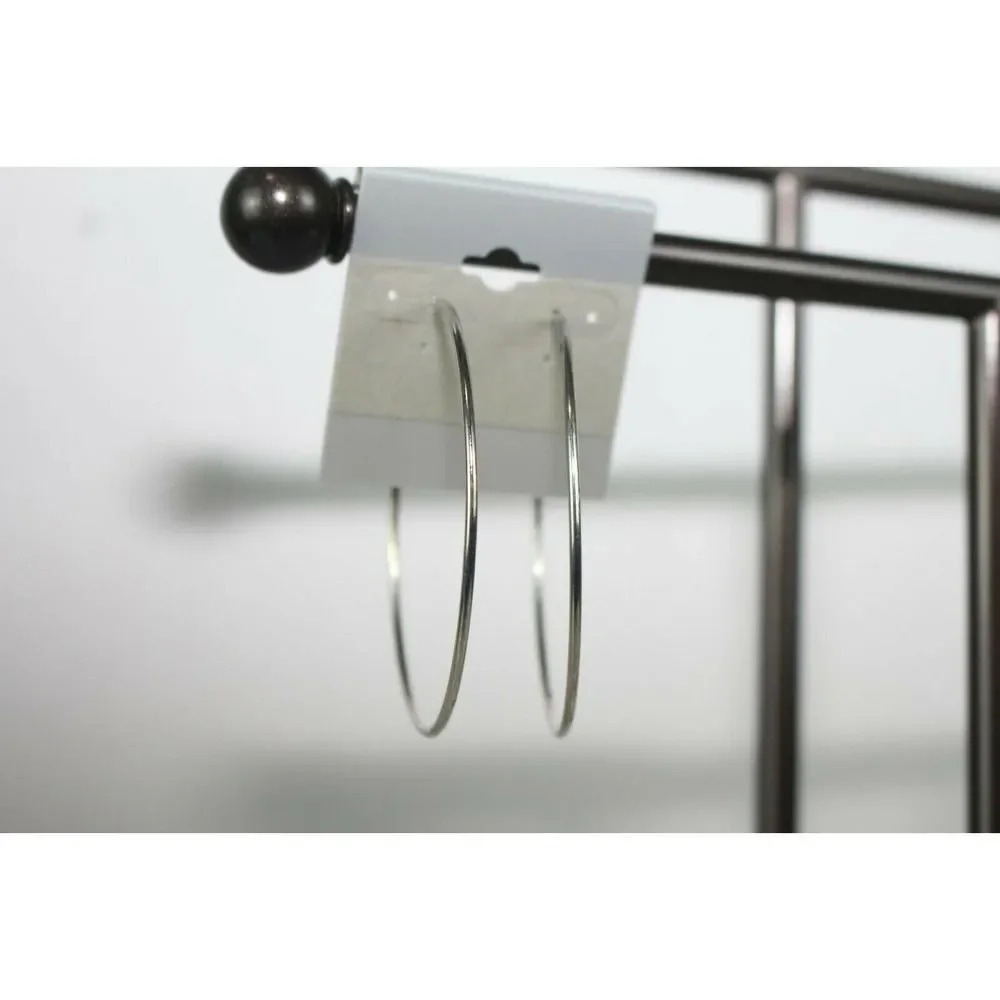 ladies 2in silver hoop earrings